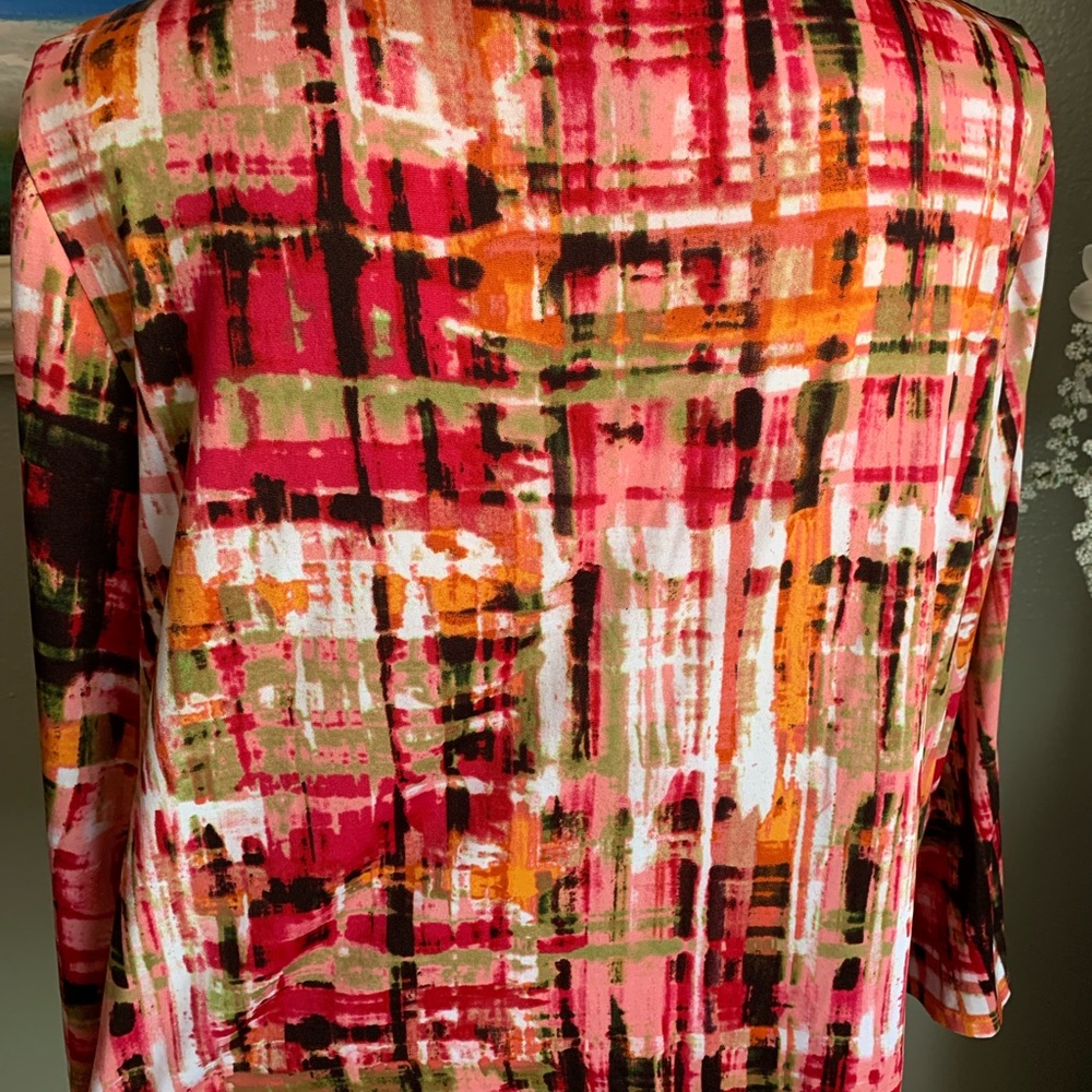 Peck & Peck Multicolored V- Neck Top Size Large - image 3